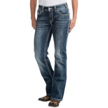 43%OFF レディースカジュアルジーンズ ロックンロールカウガール刺繍ラインストーンジーンズ - 中層、ブーツカット（女性用） Rock and Roll Cowgirl Embroidered Rhinestone Jeans - Mid Rise Bootcut (For Women)画像